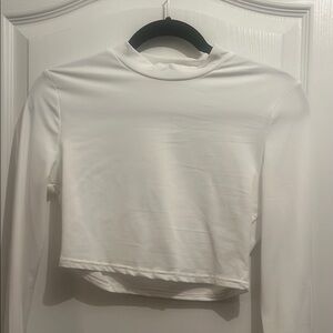SHEIN White Long Sleeve Crop T-Shirt